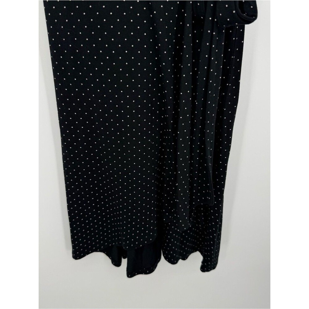 Loft Black White Polka Dot Sleeveless Wrap Dress Midi Size Medium - Picture 5 of 10